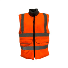 High visibility orange security winter waistcoat saftey vest jacket